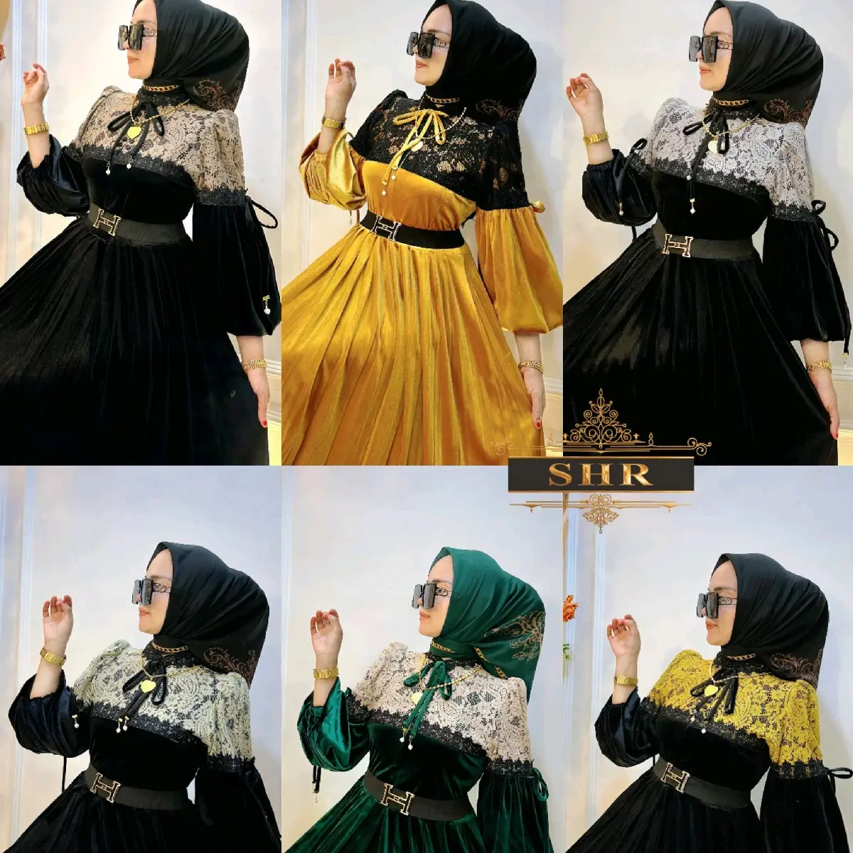 Kode eta 06 maxi dress princes beludru bordir ori SHR