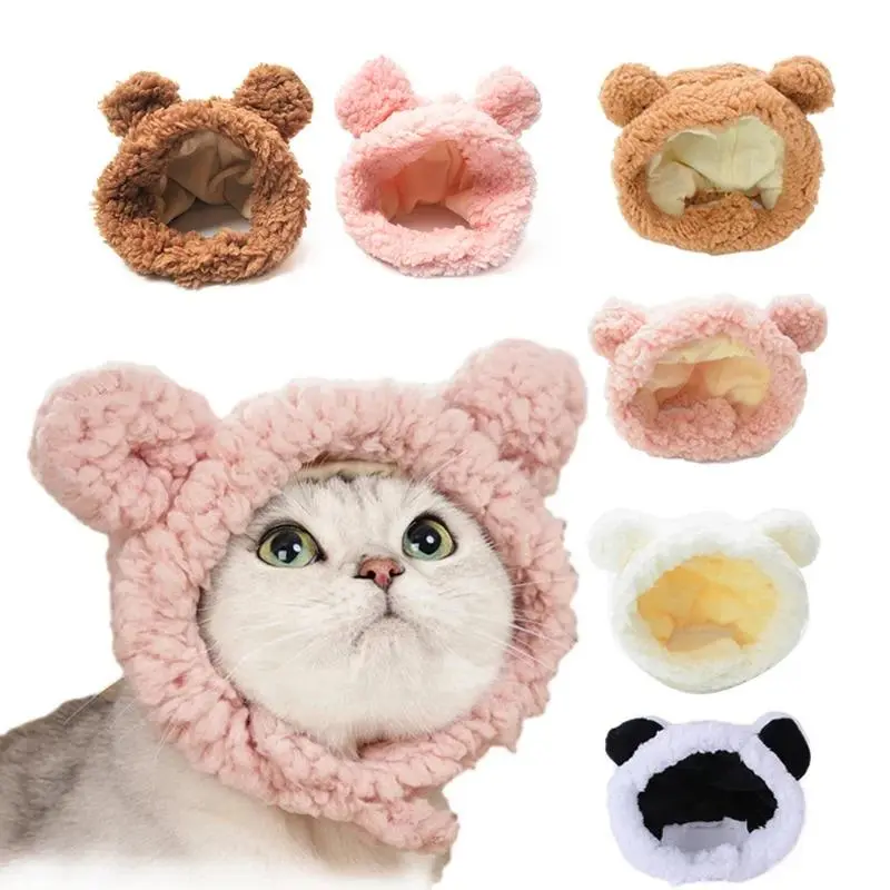 BABE PETSHOP Topi Lucu Kucing Anjing Topi Beruang Panda Kelinci Bunny hat Pet bear hat Kostum Aksesoris Topi Beruang Kelinci Bando Topi Beruang Pet bunny Hat singa 2