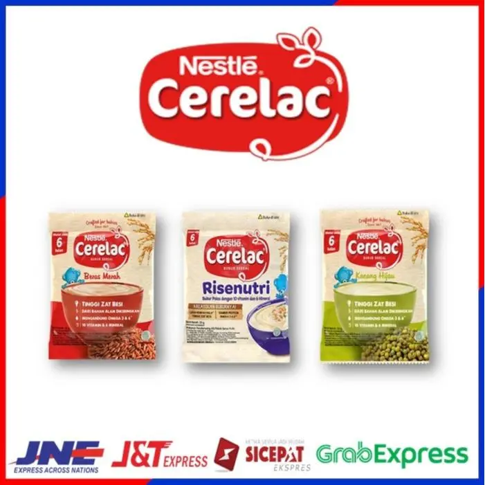 ISI 5 SACHET -  Cerelac Nestle Bubur Sereal Bayi 6 Bulan Ke Atas Kemasan Sachet 20 Gr Bubur Bayi Instan