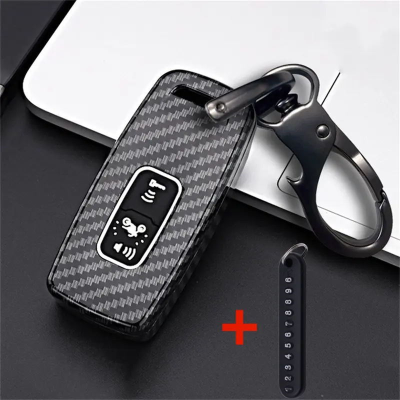 Vỏ Sợi Carbon ABS Cho Chìa Khóa Xe Máy Thông Minh, 2 Nút, Vỏ Có Móc Chìa Khóa Cho Honda PCX125, PCX160, SH350, SH300, VISION, NS110R, XADV750, Vỏ Bảo Vệ 6