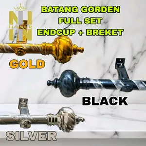 BATANG GORDEN FULLSET KAKI BRACKET + END CUP (TUTUP)