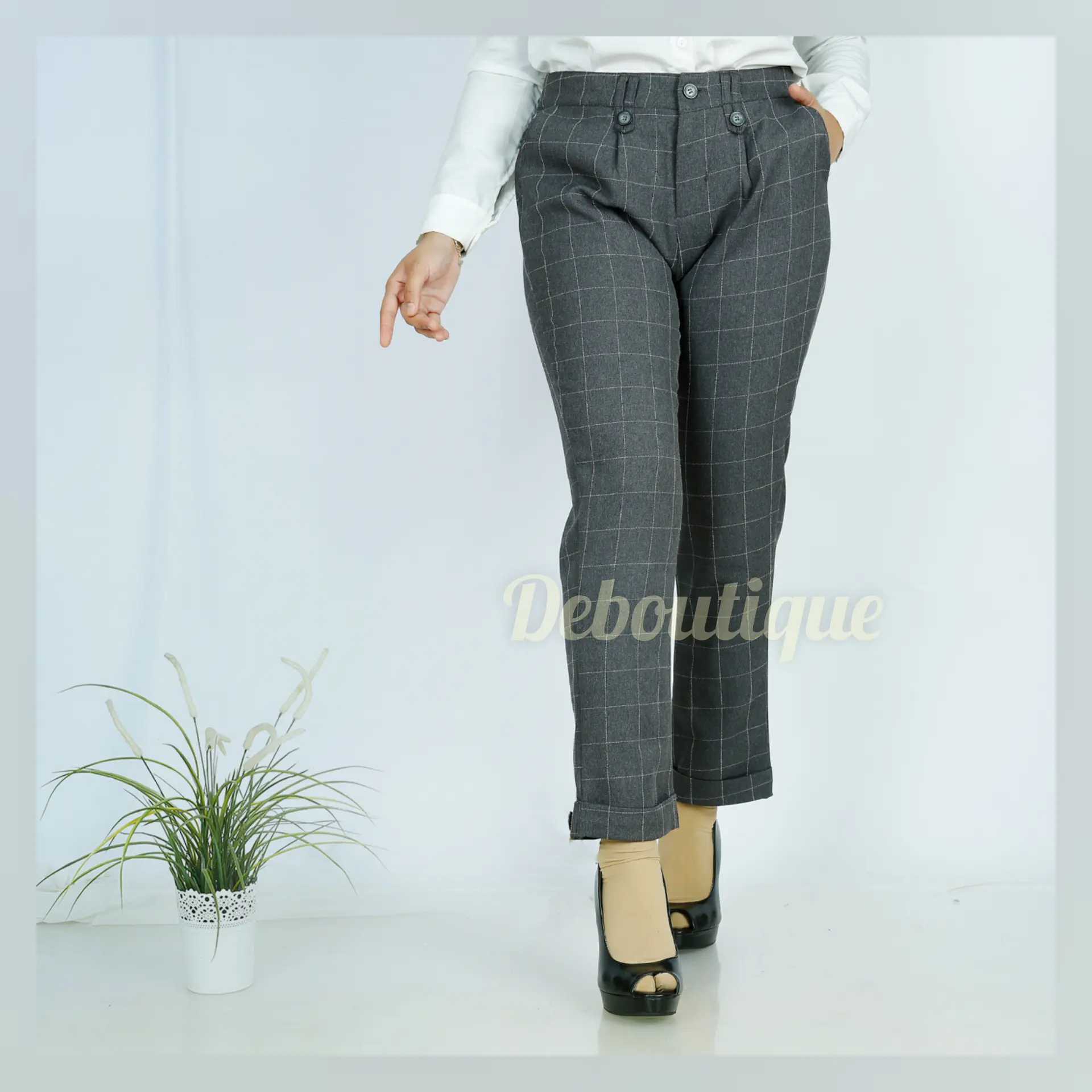CELANA BAGGY PANT KOTAK WANITA/TARTAN