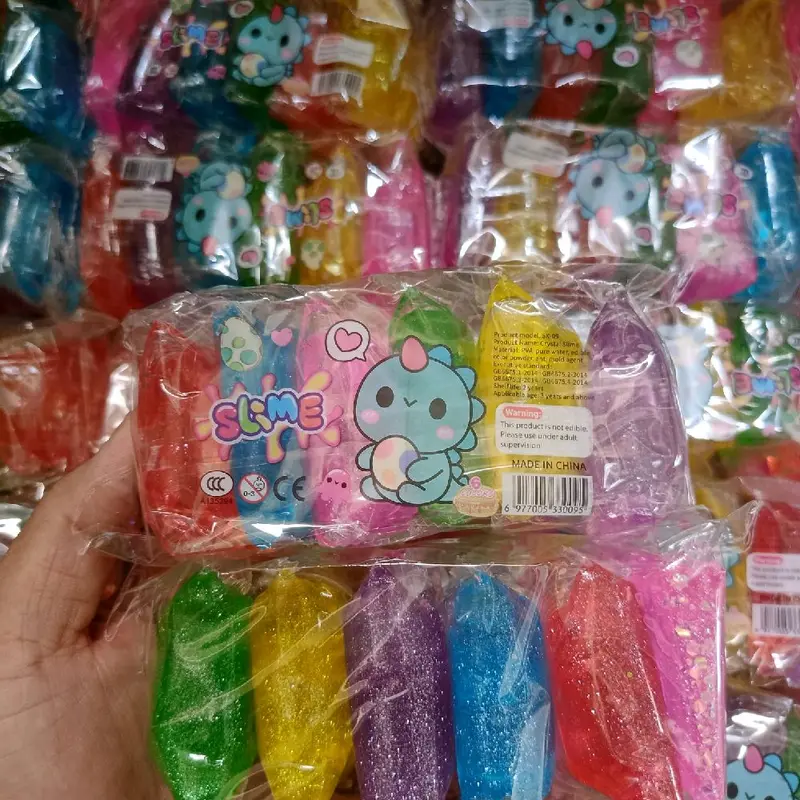 VIRAL PROMO CRYSTAL MUD SLIME PACK IMPORT 6 WARNA /CLAY BENING MAINAN ANAK 0