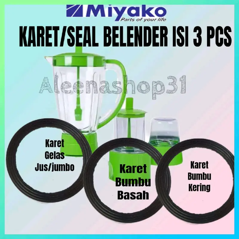 1set isi 3pcs karet/seal blender miyako karet gelas jumbo/karet bumbu kering/karet bumbu basah original suku cadang blender 0