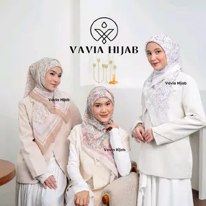 Vavia Hijab - Hijab Segi Empat Motif Bahan Voal Premium CAKSANA Tipis Lembut 110x110cm - Muslim Square Kerudung