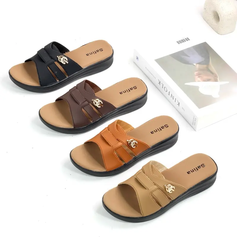 SAFINA Alicia Sandal Wanita Slip On / Selop Kekinian 2025 - Model Kembang Variasi Gesper Mini 2