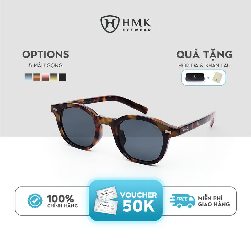 [HÀNG MỚI VỀ] Kính Mát HMK Eyewear Dáng Vuông Tròn Chất Liệu Nhựa Chống Tia UV Hạn Chế Chói Lóa Thời Trang Trendy Bảo Vệ Mắt -  KM6169