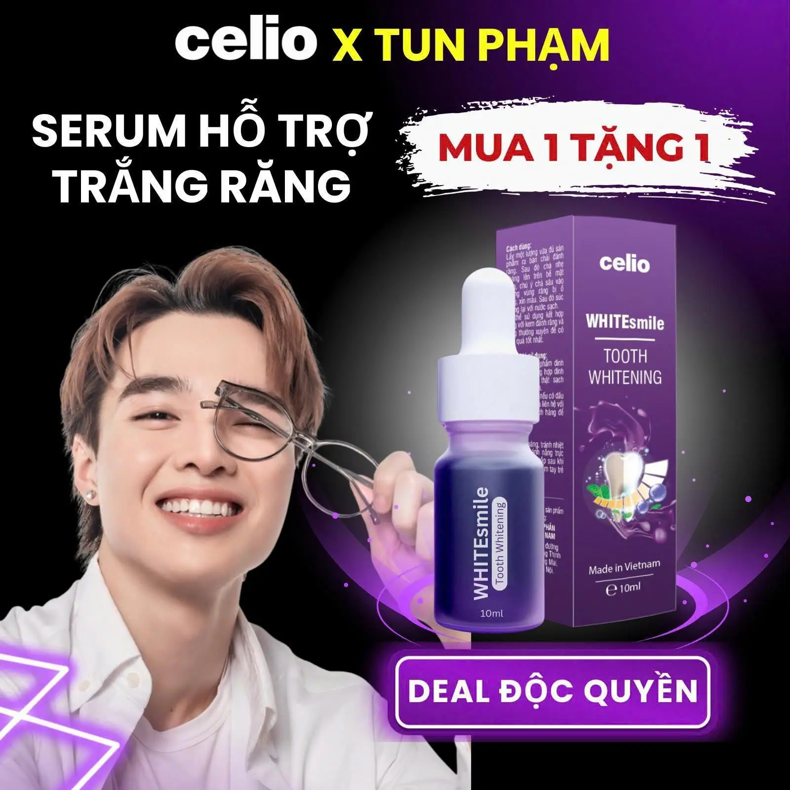 Combo Serum Trắng Răng CELIO WHITEsimle Và Serum Thơm Miệng Giúp Cải Thiện Vết Ố Vàng Và Mùi Hôi Răng Miệng Để Bạn Có 1 Nụ Cười Rạng Rỡ Dung Tích 20ml