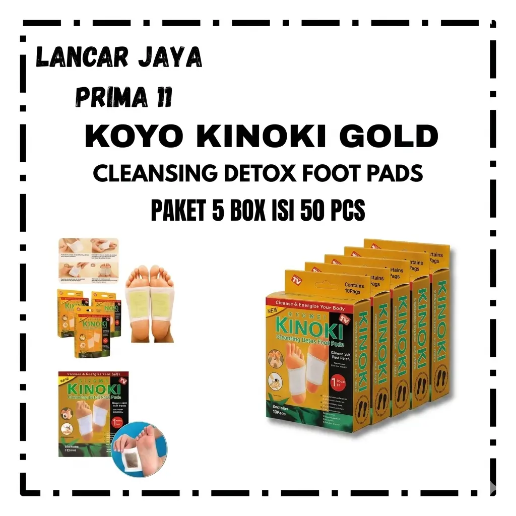 NEW TERMURAH Paket 5 Box Isi 50 Pcs Kinoki Gold Original Detox Foot Pads Koyo Penyerap Racun Dalam Tubuh Secara Alami - Belanja Hemat Dan Termurah