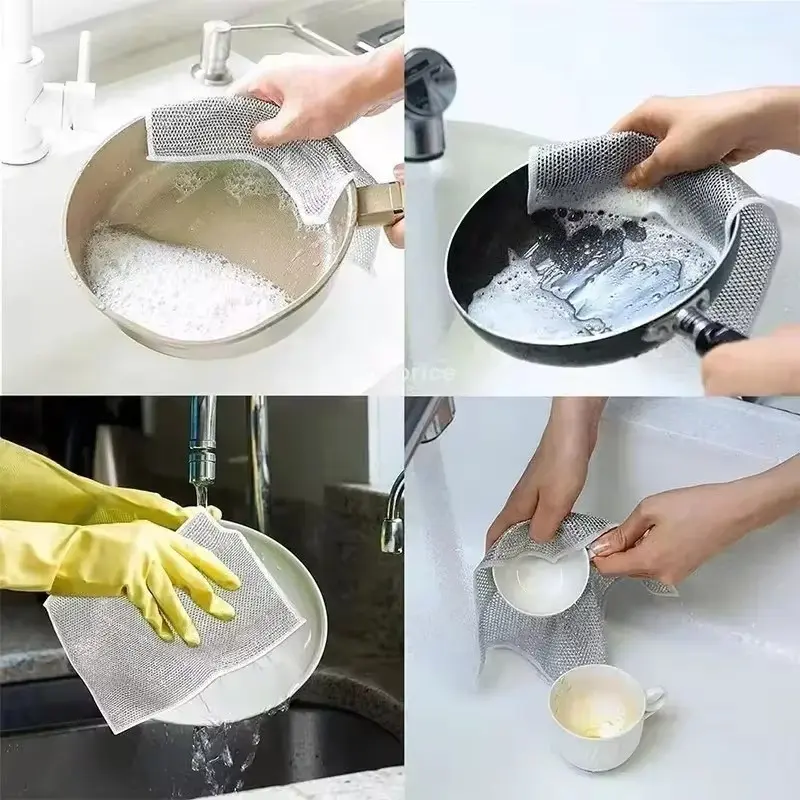 kain kawat cuci piring lap kawat halus dapur persegi 1