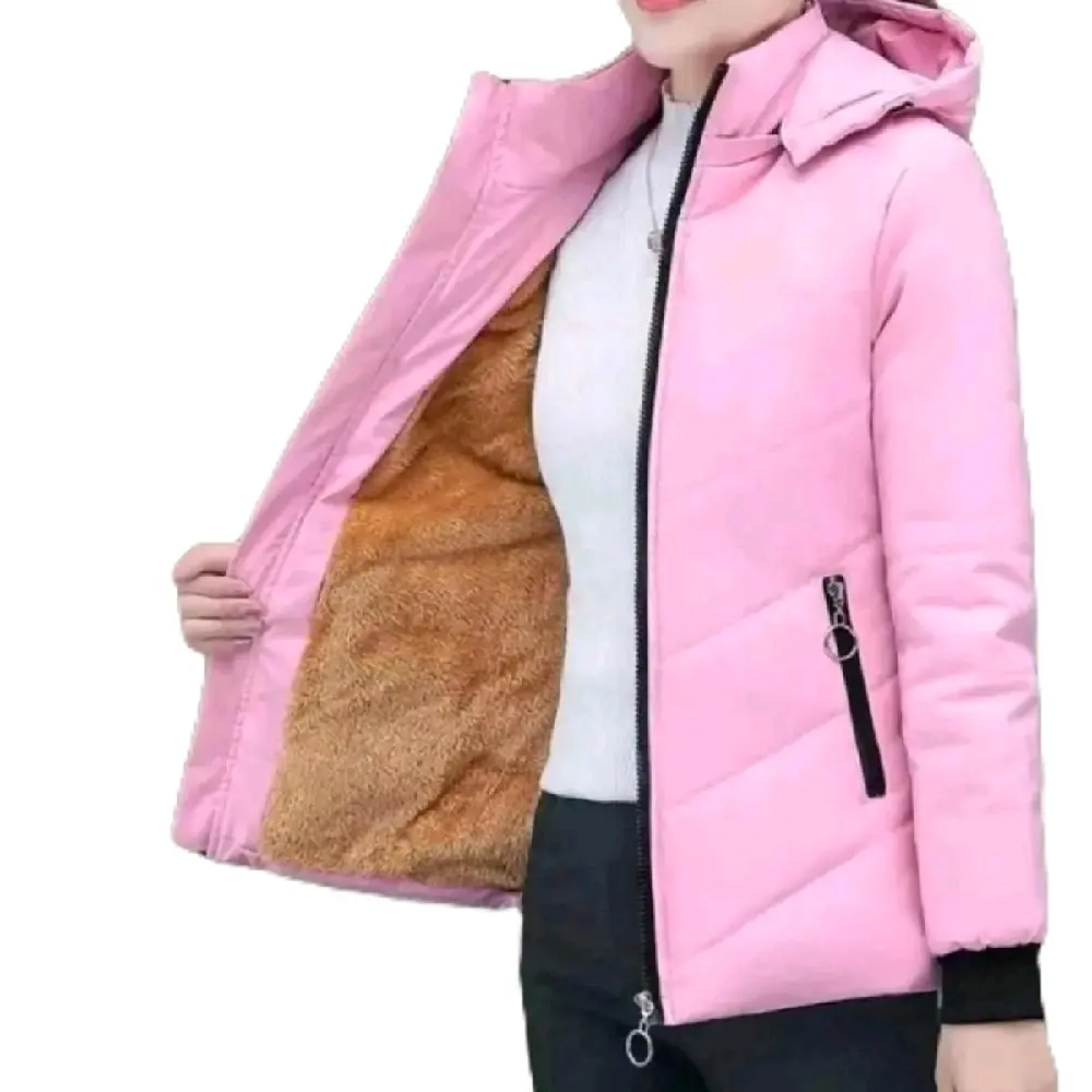 jaket musim dingin bagian dalam bulu tebal/jaket winter kekinian/jaket cewek musim dingin Wanita Panjang Outer