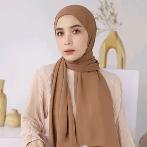 Hijab Pashmina Ceruty bobydoll premium 75x175 cm.jahit tepi neci nyaman