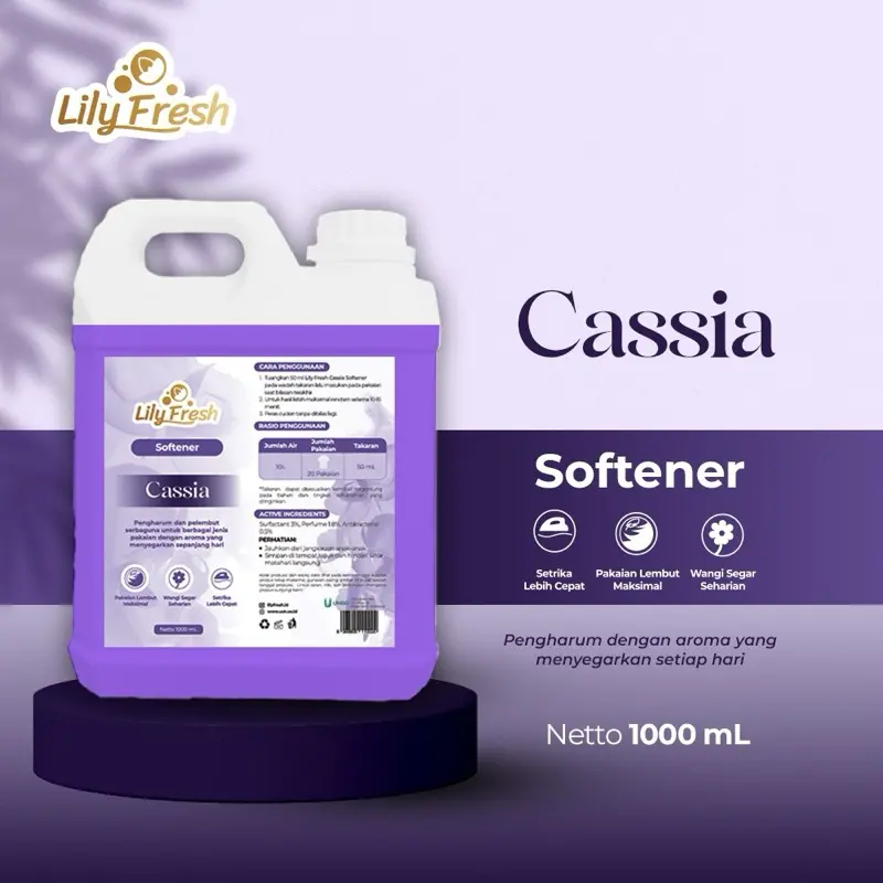 Lily Fresh Softener Pelembut Pewangi Pengharum Pakaian Laundry 1 Liter Pelembut Pakaian Laundry Anak 4