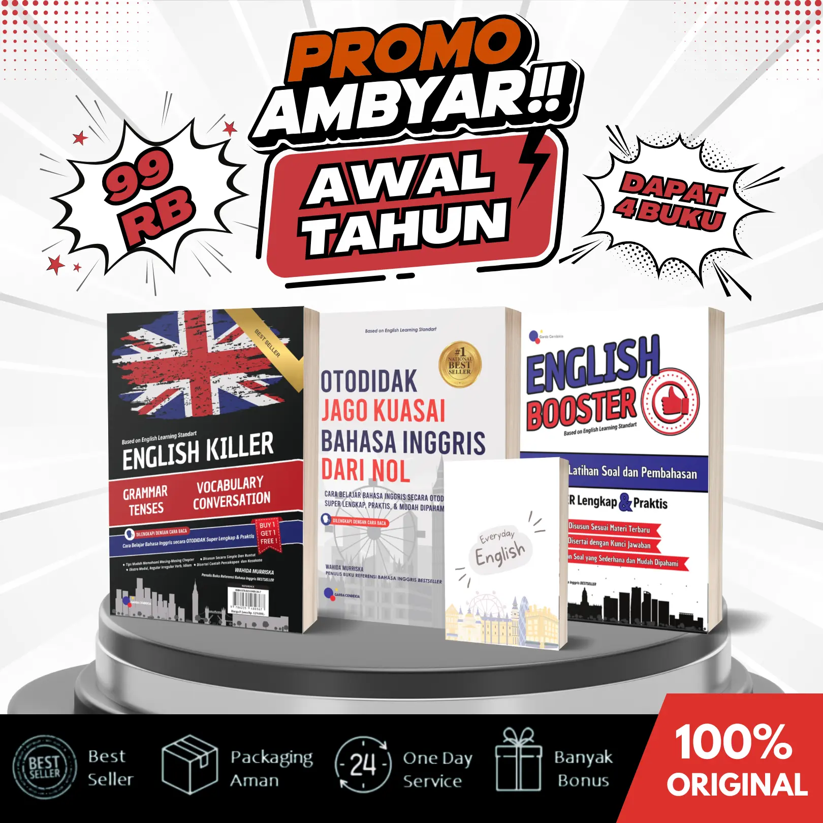 [BlanjaBuku] Promo Ambyar Isi 4 Buku Paket Belajar Bahasa Inggris Otodidak Dari Nol