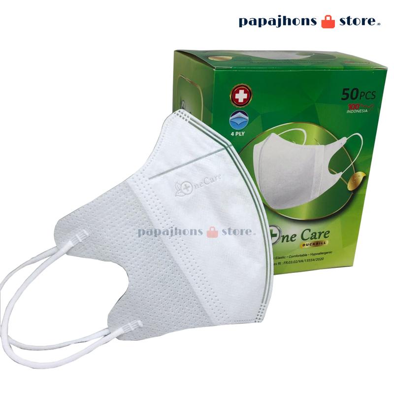 Product Introduction of Masker Duckbill One Care Filtrasi Debu Dan Virus - 100 Pcs Hitam Putih Abu-abu Pengait 7