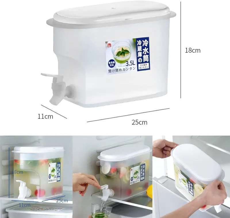 Dispenser Air Minum 3.5L Tempat Pitcher Teko Kran Kulkas Mini Portable 1