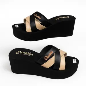 Sandal Wedges Wanita Cantika Collection | Sandal Hak Tebal Nyaman Elegan Tali Silang