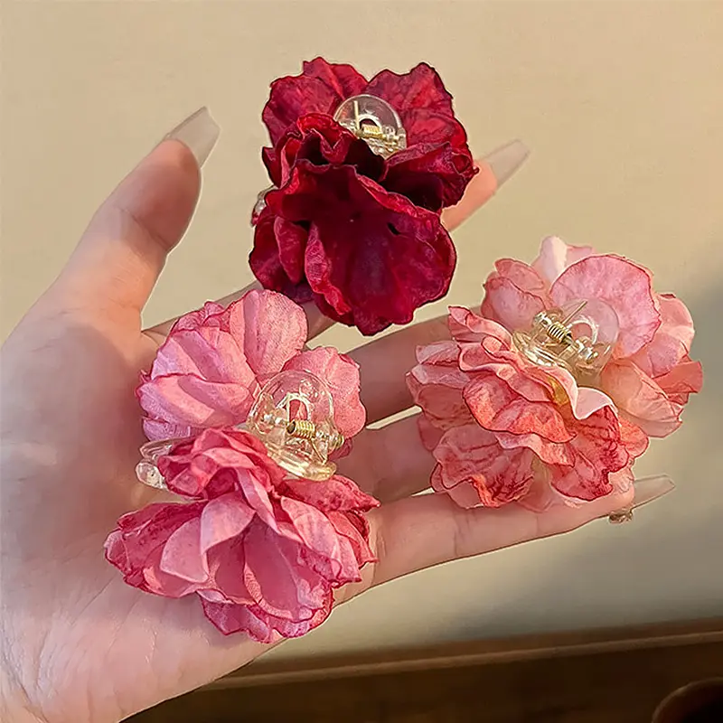 2 Pcs Camellia Hair Clamps – Fancy, Stylish, and Elegant