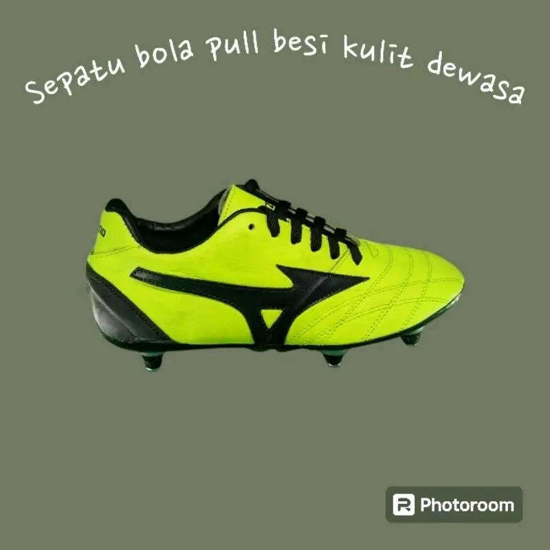 Sepatu Bola Kulit Pull Besi Pria Dewasa (Dijahit dan Dipaku)