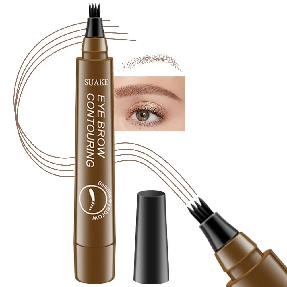 Magical Precise Waterproof Brow Pen,Suake Eyebrow Contouring Pen,4 Tip Eye Brow Pencils for Women Makeup,lapiz de cejas 3d Microblading Eyebrow Pen Pencil,24h Smudge Proof Alis Pensil Lasting
