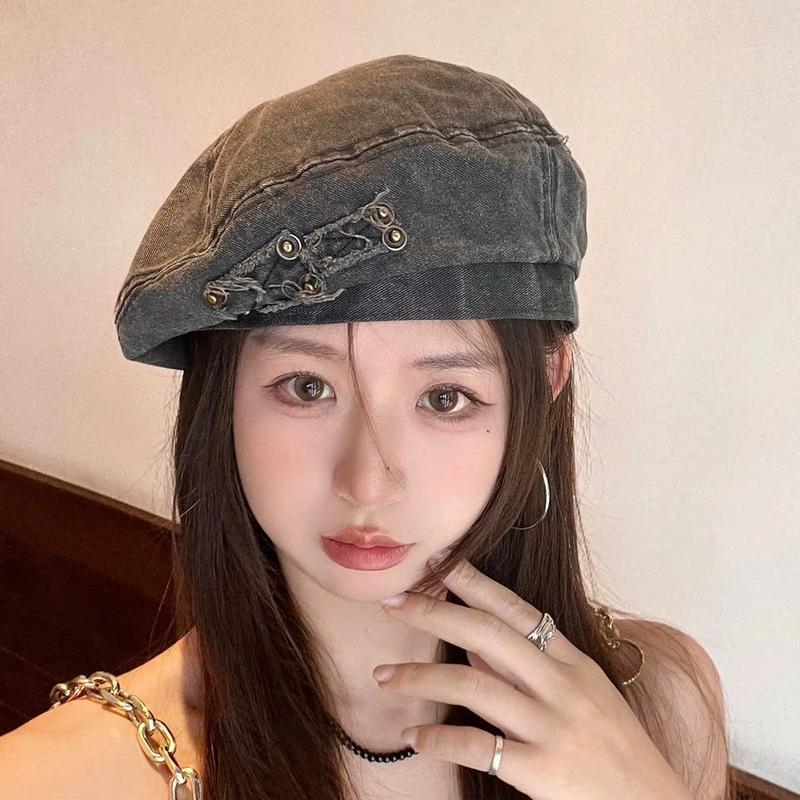 NP160 Mũ Beret Jean Phong Cách Punk – Mũ Nồi Nữ Ulzzang Cực Chất