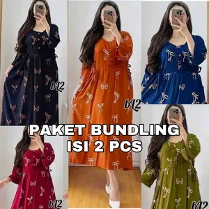 ISI 2 Pcs Daster Chibi LD 120 Jumbo Muat BB 80kg Busui Lengan 3/4 Kekinian Rayon All Size LD 120 cm Bahan Rayon Super Adem Nyaman Tali 4 Samping Kancing Depan Aktif Busui Friendly untuk Ibu Menyusui dan Bumil