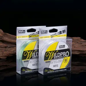 paket 1 box isi 10 senar pancing nylon wildpro best fishing original import warna transparan/putih