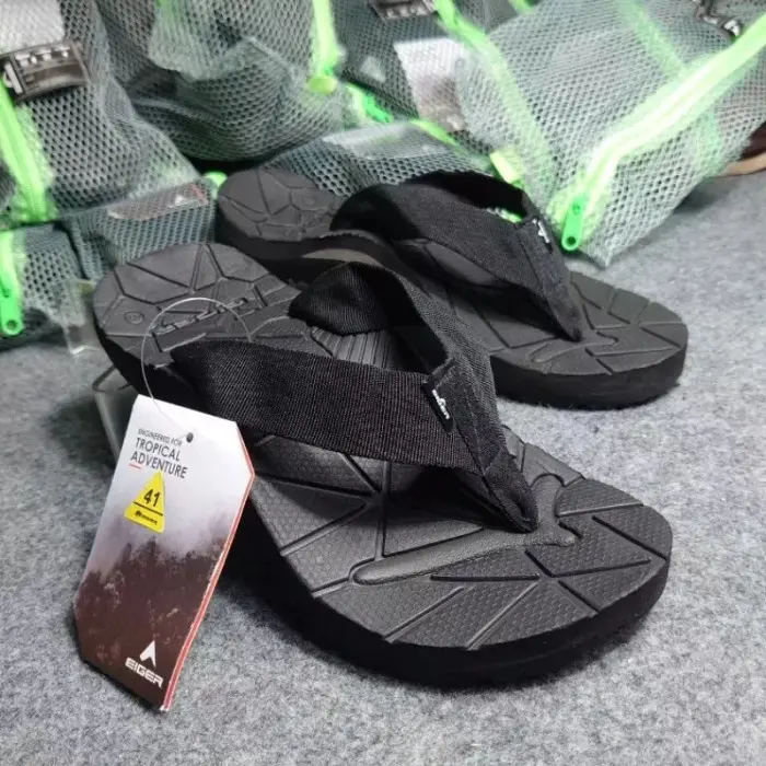 Sandal EIGER1989 Model Jepit Tomahawk Pria wanita All Size 39-43 Karet Sendal Hitam 1