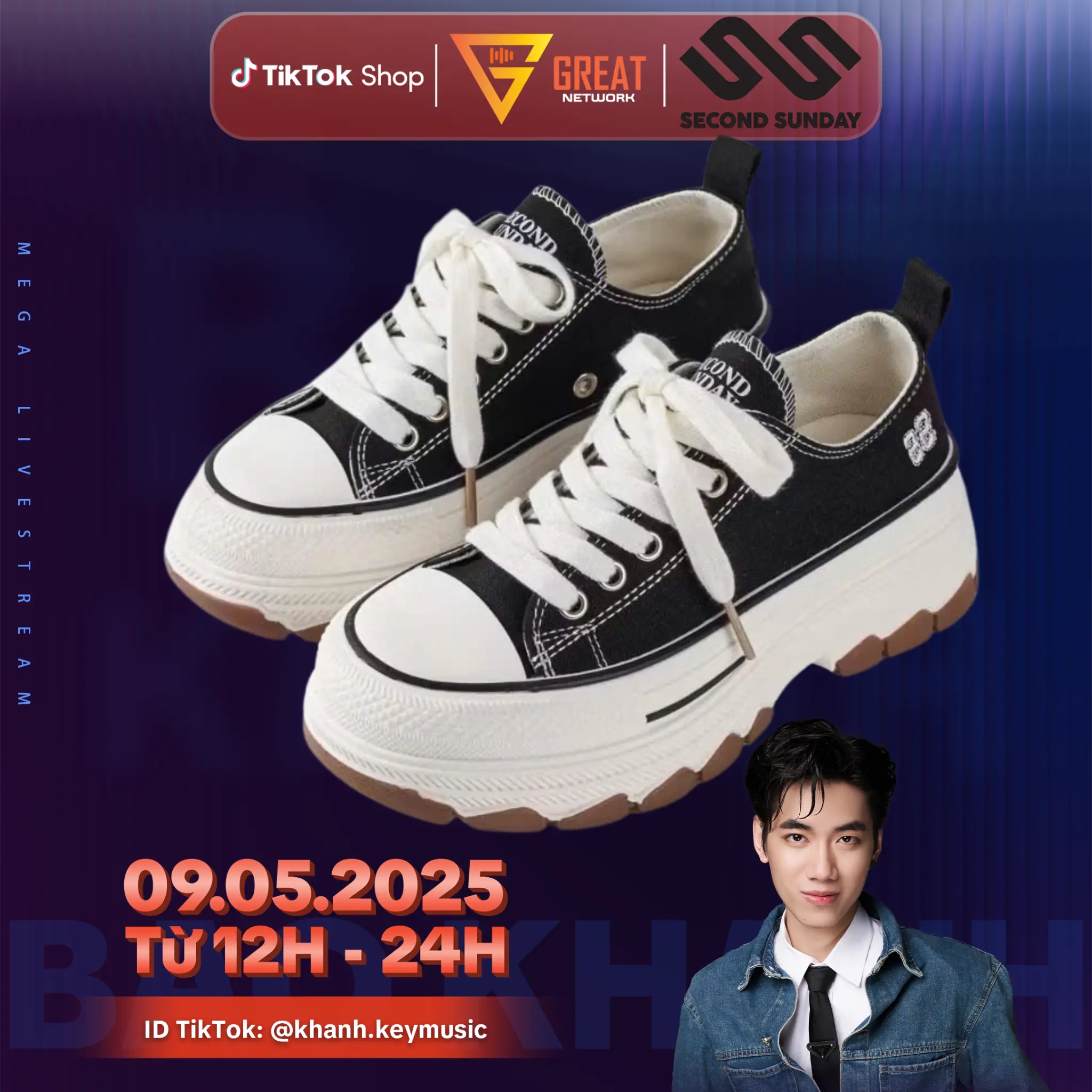 Giày Thể Thao Sneaker Unisex Nam Nữ Second Sunday Chunky Low Đế Tăng Chiều Cao 5cm SK02