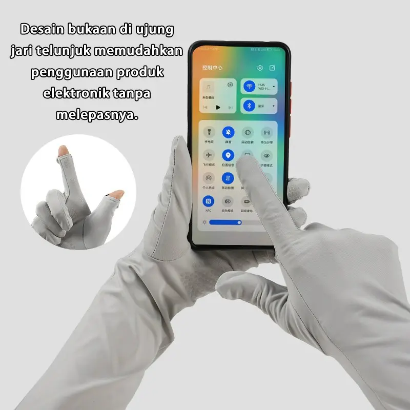sarung tangan UV wanita 2024  fashion Korea / sarung tangan montor/ bernapas tidak pengap dapat menyentuh layar Pakaian pasangansarung tangan non-slip Olahraga Luar Ruangan korean style Gloves 3