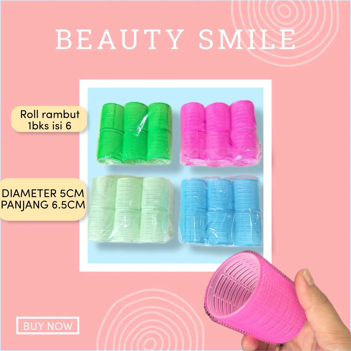 1BKS ISI 6PC ROLL RAMBUT 5CM / GULUNGAN RAMBUT