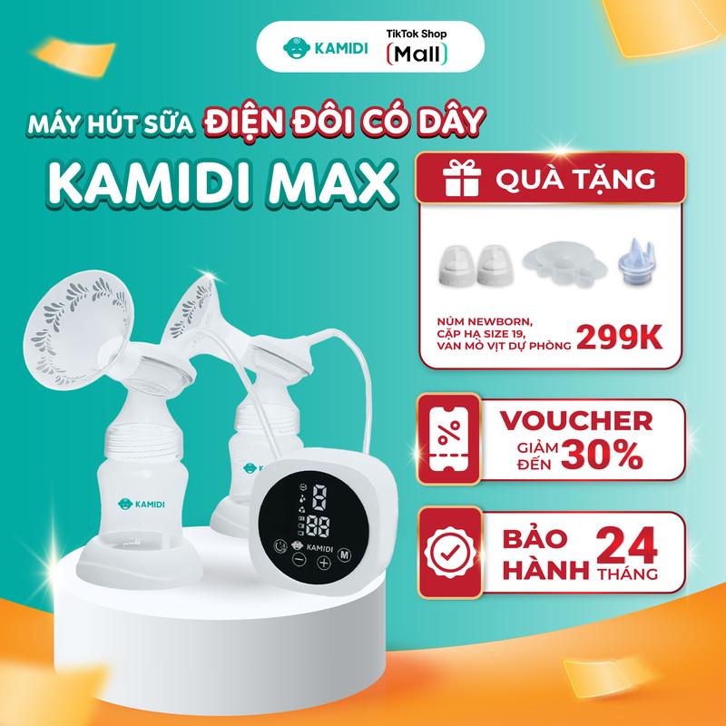 Máy hút sữa Kamidi Max Hút Kiệt, gọi sữa cho Mẹ Sinh Đầu, Ít Sữa, Tắc Tia  massage thông minh, phễu silicon mềm mại máy hút sữa & phụ kiện máyhútsữa