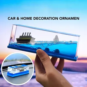 OPTIVIA Kapal Pesiar Botol Cairan Drift Jam Pasir Ruang Tamu Dekorasi Kreatif Perahu Ornamen Mengambang Dekorasi Rumah Mainan Hadiah Ulang perahu kapal car decoration titanic boat shark onepiece going merry boat