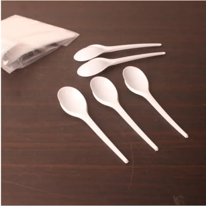 1 PACK ISI 100 Pcs Sendok Makan STG Plastik PUTIH SUSU MURAH Pudding Yoghurt Cake | Sendok Makan Panjang Plastik Putih Susu,Ukuran 7inci,1 pack isi +/-100pcs 1