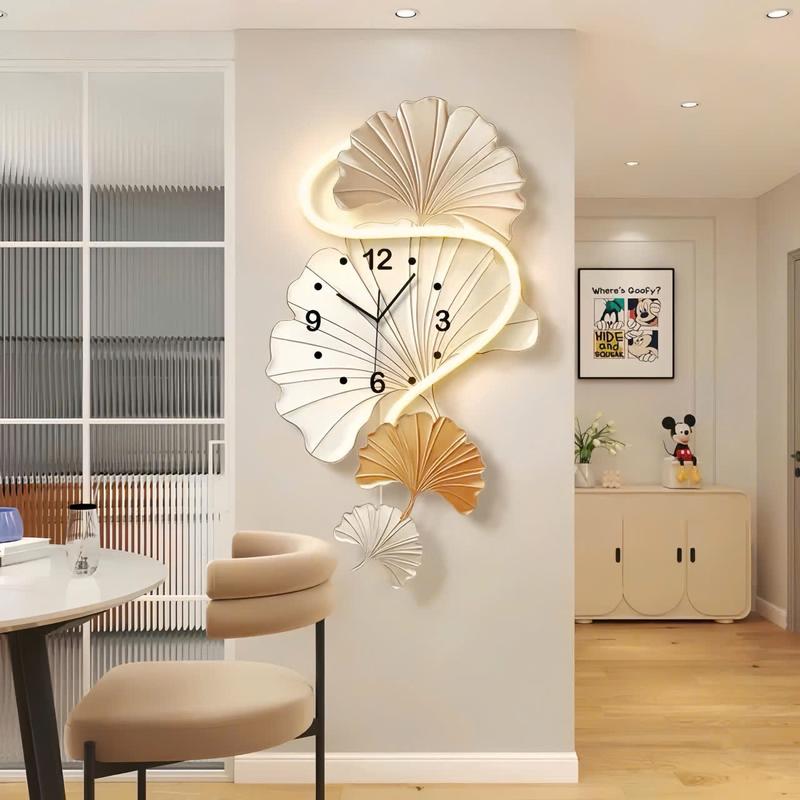 Đồng Hồ Treo Tường Decor Trang Trí Hình Quạt - Treo Phòng Khách Phòng Ngủ,.. - Tặng Led