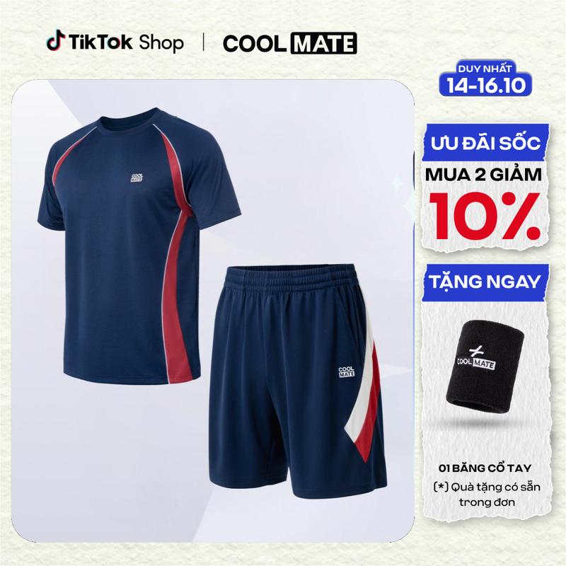 [BST TEAMWEAR] [TẶNG 01 Băng tay]  Set bộ thể thao Áo Thun và Quần shorts thể thao Promax Flexline active - Coolmate