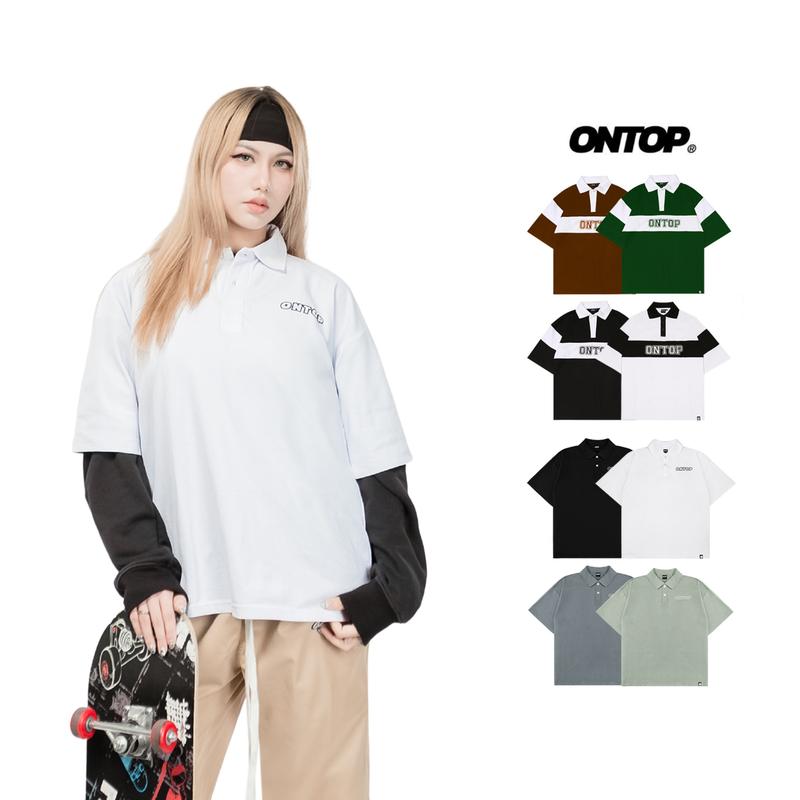 Áo polo form rộng basic local brand ONTOP vải thun cá sấu dày dặn thoáng mát nhiều màu | O16-T2_O18-T4