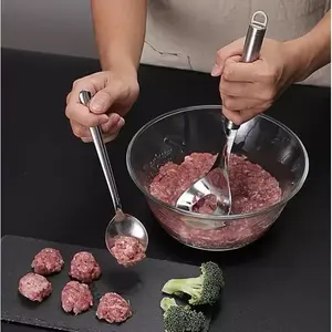 [Stainless] alat pembuat bakso sendok stainless steel cetakan meat ball maker mold dapur kitchen pastry bakwan Mpasi Bayi Bekal Sekolah Anak