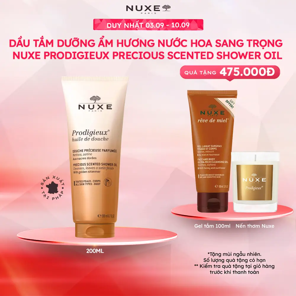 Dầu Tắm Dưỡng Ẩm Hương Nước Hoa Sang Trọng Nuxe Shower Oil 200ml