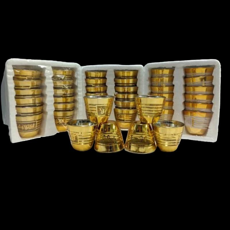 Set Teko Emas Haji: 1 Teko Emas, 12 Gelas Emas, 1 Nampan Emas oleh Oleh Haji dan Umroh Tea