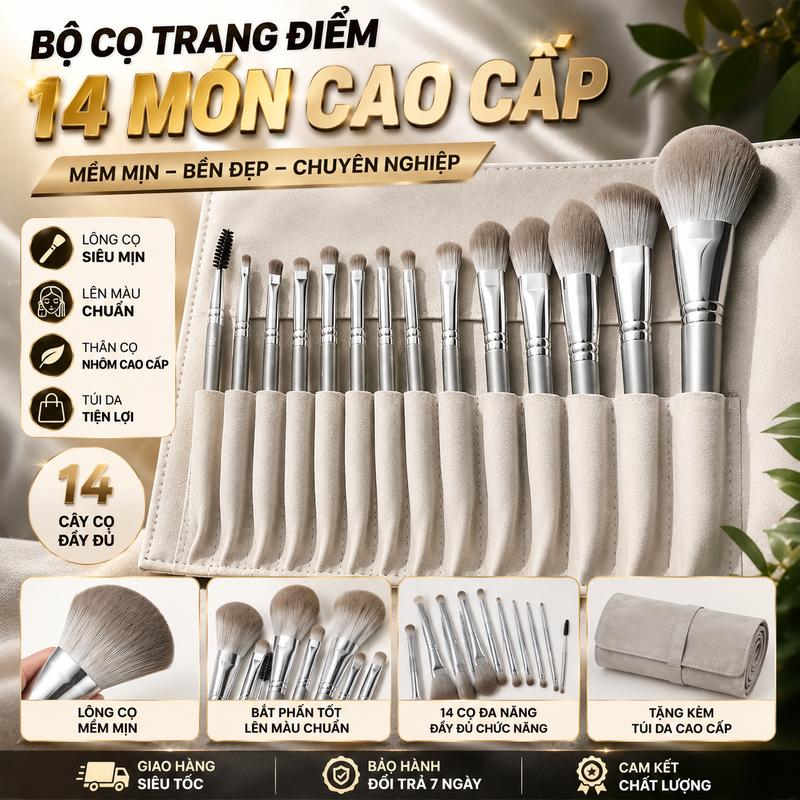 Bộ cọ trang điểm 14 cây chuyên dụng ,Chất lượng tuyệt vời, cọ mềm, dễ mang theo…