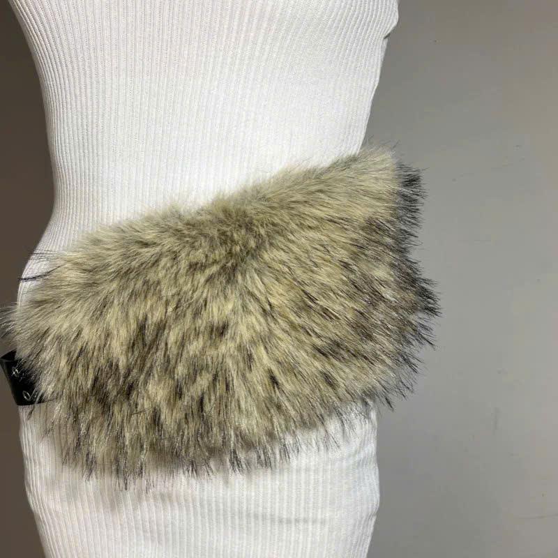 Thắt lưng lông da nút gài Điều chỉnh style Âu Mỹ 6