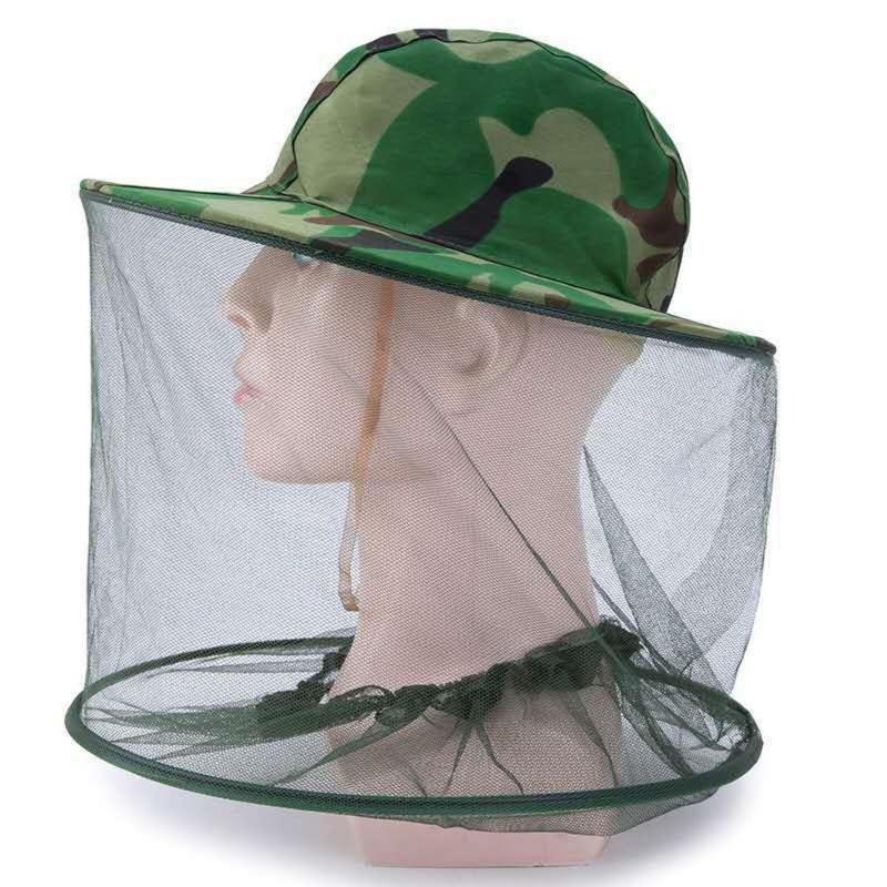 Hot Mosquito Prevention Gauze Hat Camo Yellow Camo Green Beekeeping Hat 58cm Head Circumference Face Protection Cap Camping 1