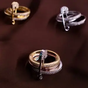 ￼Mimijewels - Safety Pin Ring - Sterling Silver Cincin Anti Karat