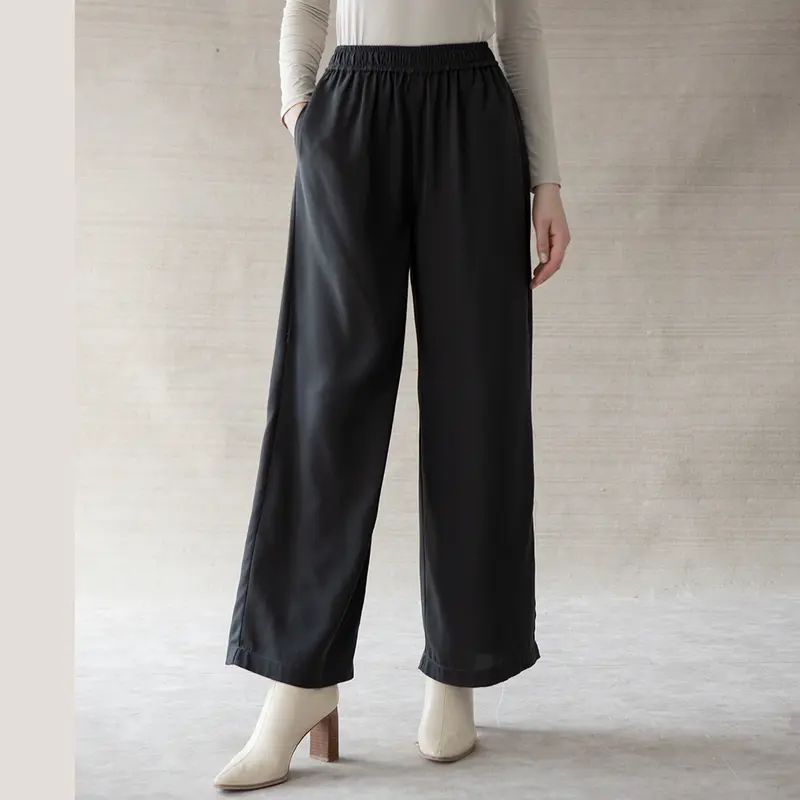 Astaka Aska Label - Celana panjang kulot wanita pinggang full karet 6