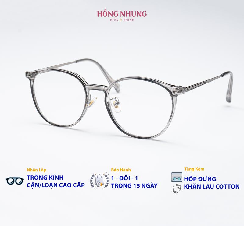 Gọng Kính Cận Tròn To Mã M9 – Gọng Kim Loại Nhựa Cá Tính, Hợp Mặt Vừa & To, Lắp Độ Cận Free - Women Mắt Kính MATKINHHONGNHUNG