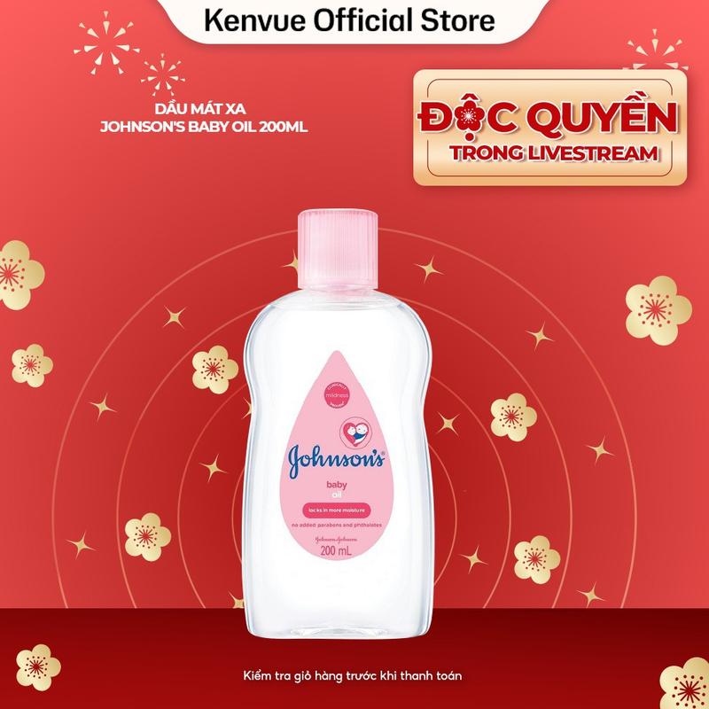 Dầu mát xa Johnson's Baby Oil 200ml - Cho Bé | Nhiều công dụng