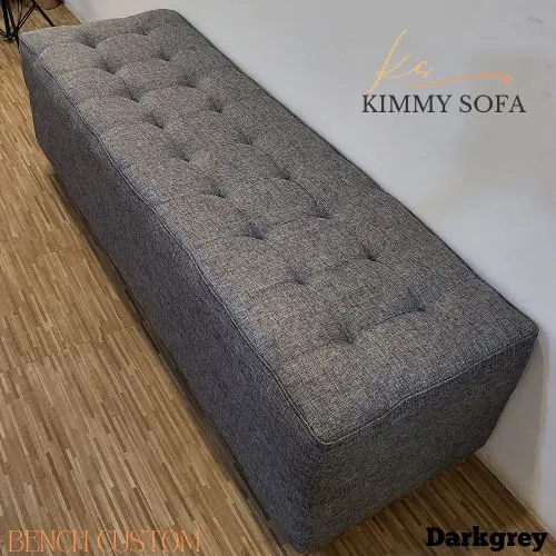 KIMMYSOFA Panjang Bench Puff Stools Sofa Bahan Canvas/Bludru Terima Ukuran Custom 2