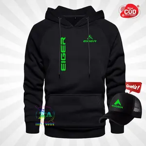 BONUS TOPI - Sweater Hoodie egr 1233 kirka text hijau - jaket pria wanita terkeren hoodie viral 2025 - hoodie jumper pria dewasa