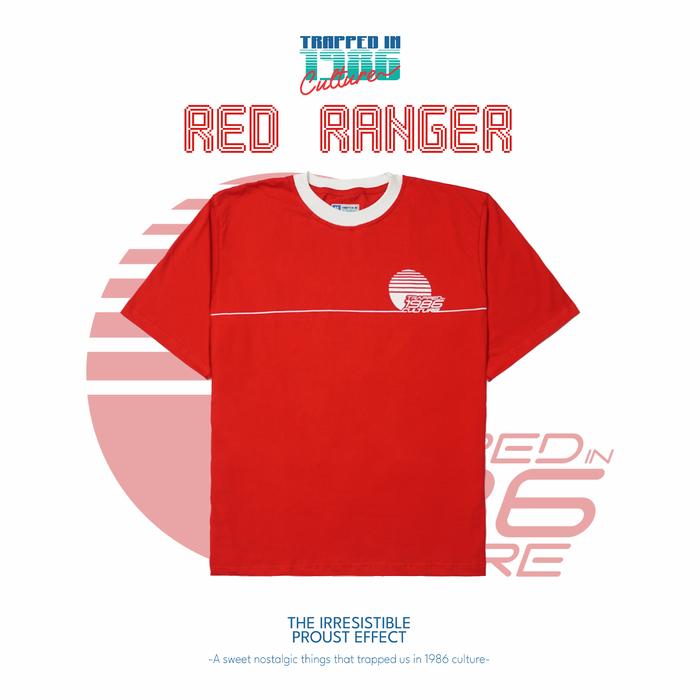Gambar RED RANGER OVERSIZE TEES CLUB of 1986 / Kaos Retro Vintage Trapped in 1986 Culture 24s - M dari Club of 1986 Kota Bandung Tokopedia